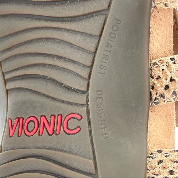 Vionic Harissa Women Sandal Sz 8 Tan Leather Arch Support Adjustable Strap Comfy - Picture 9 of 16